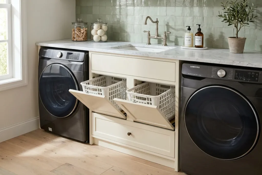 1,Laundry Hamper Cabinet
