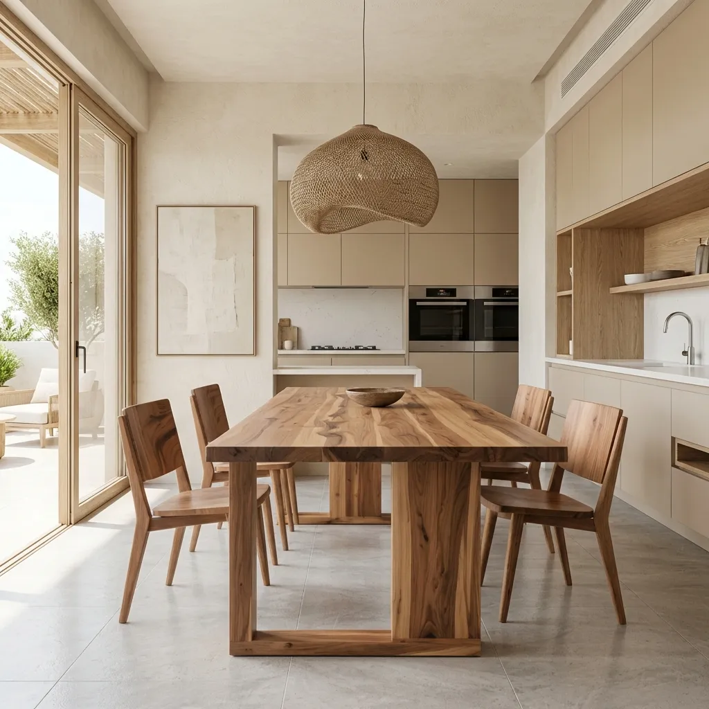 1.Wood Dining Table