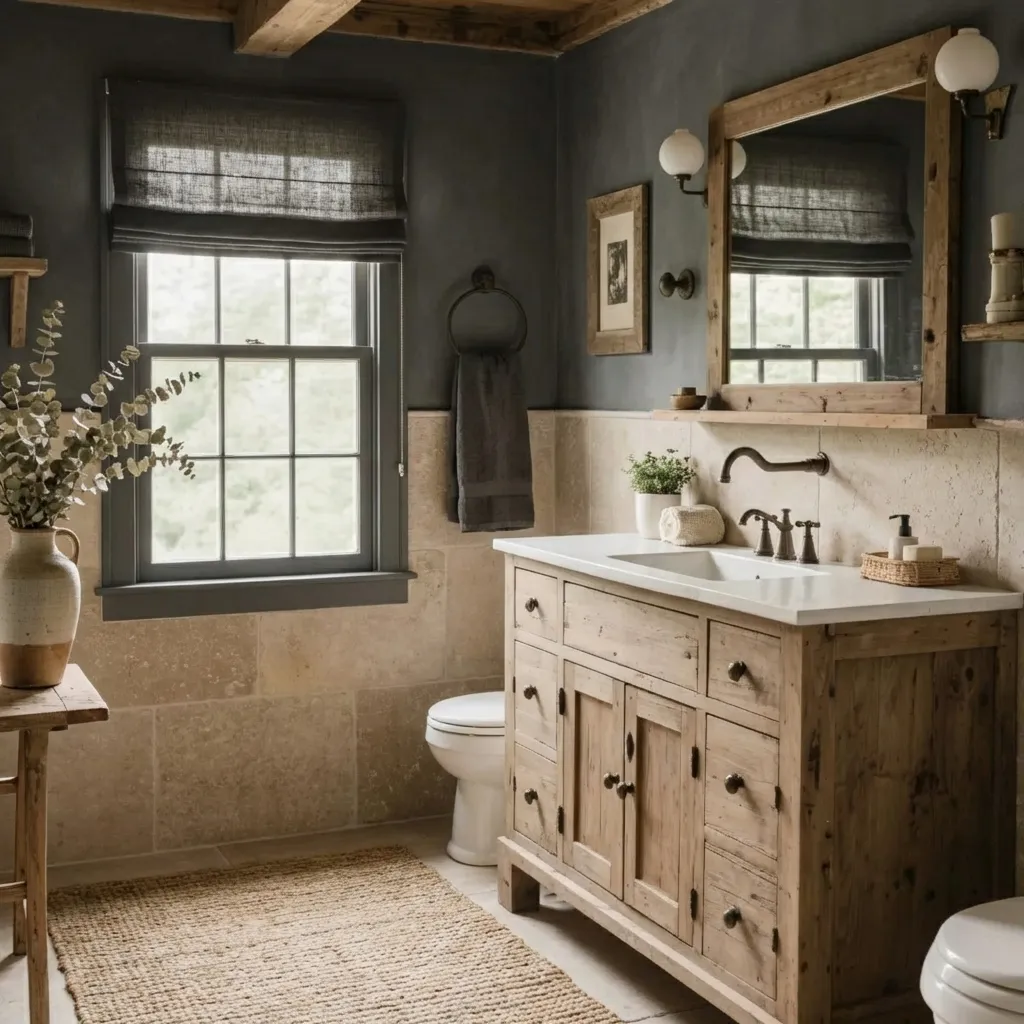 10,Country Style Bathroom Cabinet