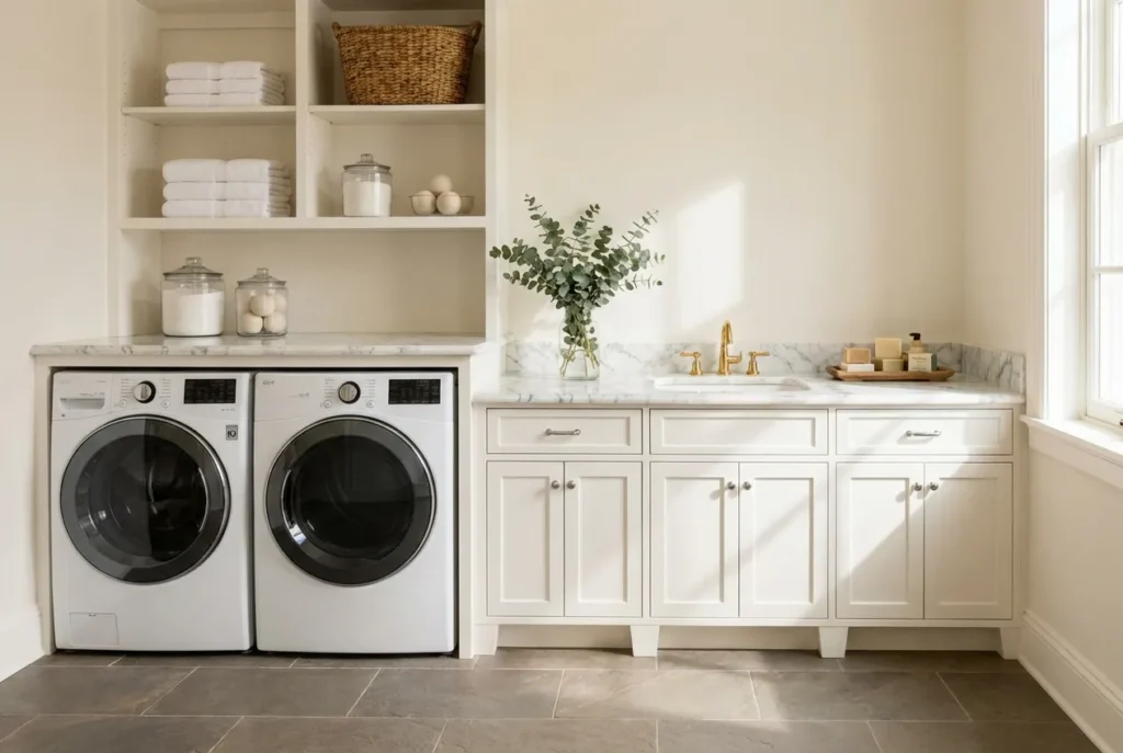 12,White Laundry Room Cabinets