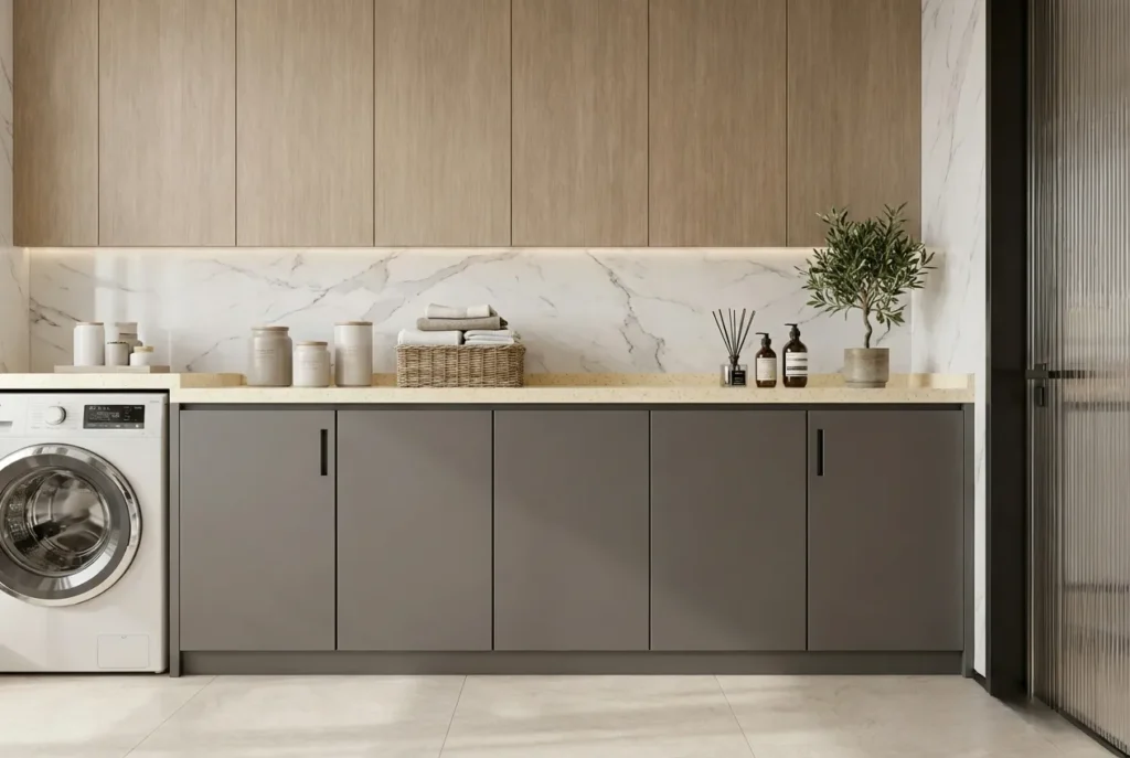 15,Gray Cabinets in Laundry Room