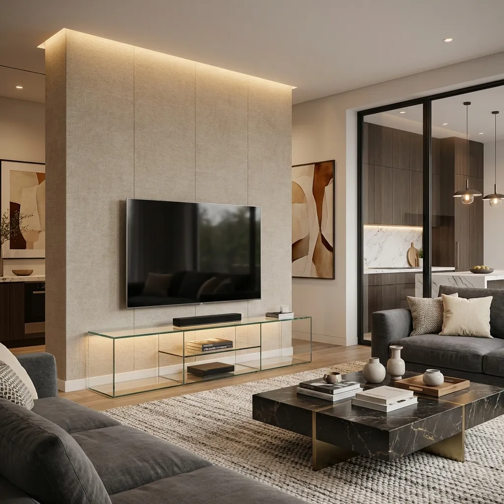 2.Glass TV Stand