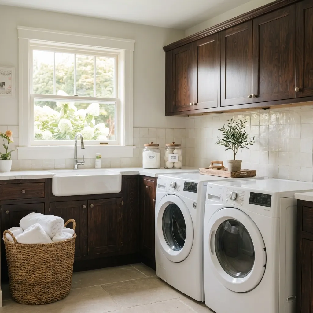 4,Multi layer Solid Wood Laundry Cabinets