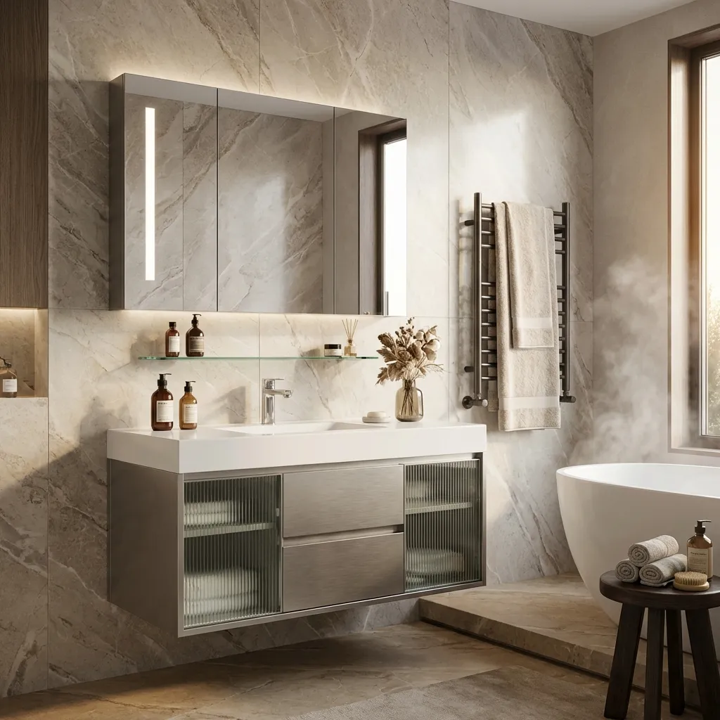 4,Space Aluminum Bathroom Cabinet