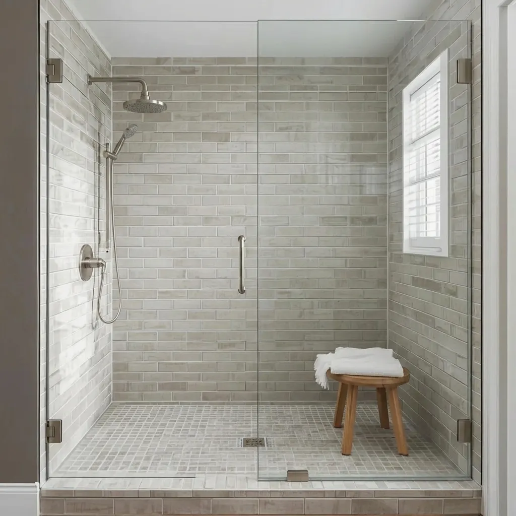 4.Subway Tile Shower