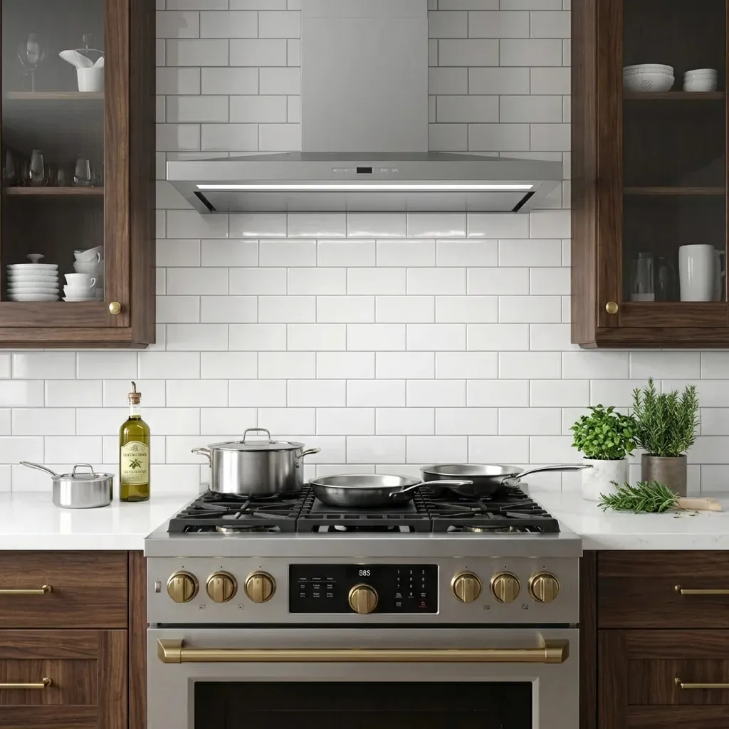 4.White Subway Tile Backsplash