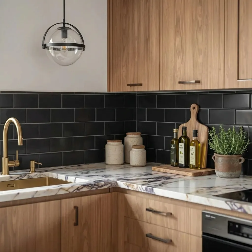 6.Black Subway Tile