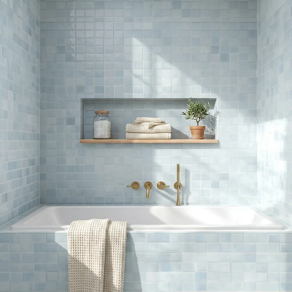 6.Blue Bathroom Tiles Photo