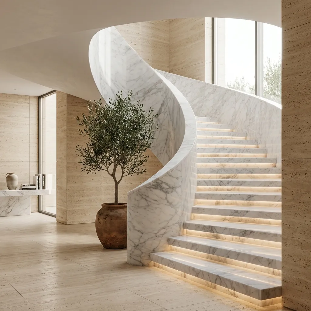 6.Stone Curved Stairs