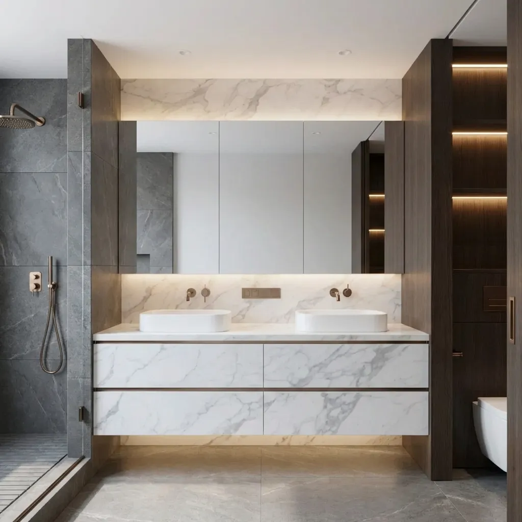 7,Natural Stone Bathroom Cabinet